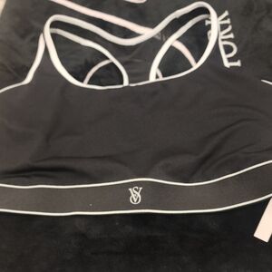 Victoria's Secret Black Sports Bra with Racerback Design
